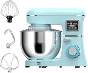3-in-1 Electric Stand Mixer, Food Mixers for Baking, Kitchen Mixer with 8l Stainless Steel Mixing Bowl, Dough Hook, Salad Hook, Egg Beater and 12 RPM Adjustment, 1800w, Blue
