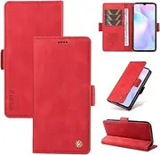 Ttianfa Compatible for Google Pixel 6A 5G Case with Card Pocket Wallet Phone Case Magnetic Kickstand Flip Leather Cover for Women Men+2* Screen Protector-Red