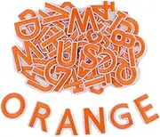 SIBORUI Iron on Letter and Numbers Patches 72 Pieces, Letter Patches Alphabet Embroidered Patch A-Z,Numbers 0-9 for DIY Accessories Hats Shirts Jeans Socks Bags Dress (Orange)