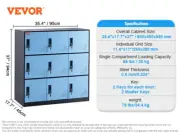 VEVOR Metal Locker for Employees 9 Doors Storage Cabinet with Card Slot & Lock 6