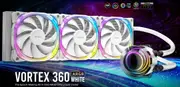 Antec VORTEX 360mm ARGB Whte Liquid CPU Cooler ARGB Controller, EPDM High-Density Tubing, LGA 115x, 1200, 1700, 20xx, AM3, AM4 AM5,TR4 3 Yrs Wty VORTEX 360A RGB W
