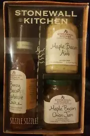 STONEWALL KITCHEN Bacon Gift Set - BBQ Sauce/Jam/Aioli