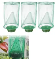 Fly Cage,3 Pcs Folding Hanging Fly Trap,Ranch Fly Trap Outdoor Hanging Reusable