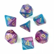 Blue and Bright Purple Blend 7-Dice Set