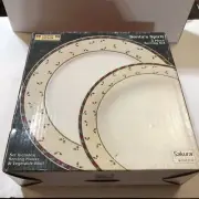NIB SAKURA Debbie Mumm Holiday SANTA'S SPIRIT Stoneware Serving PLATTER & BOWL
