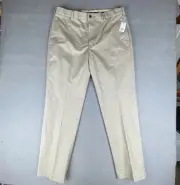 New BROOKS BROTHERS Advantage Chino Stretch Pants Men 35x32 Beige Clark Fit 35