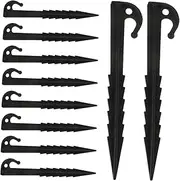 GAROZATION 10pcs Heavy Duty Tent Pegs for Camping Windproof Ground Hooks Multi Use Plastic Stakes Durable Fixing Stakes for Tents Canopies Tarps and Gazebos