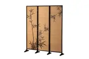 MIUZ 3/5/6 Panel Room Divider Screen Partition Privacy Fold Dividers Wood Stand