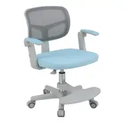 CostwayKids Study Chair with Adjustable Height for Boys Girls Age 3-10-Blue