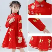 Baby Girl Cheongsam Dress Princess Prom Qipao Embroidered Chinese New Year Sweet