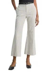 Vince Gardeners Check Stretch Cotton Kick Flare Pants in Stone/tan at Nordstrom, Size 0