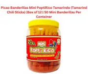 MINI POPTI RICO BANDERILLAS DE TAMARINDO BOTE ON 550G CADA BOTE TINE 50 PZ