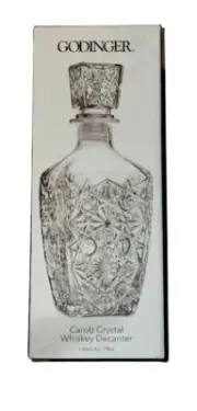 Godinger Carob Crystal Whiskey Decanter 24 oz Barware - New in Box
