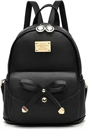 [I IHAYNER] Girls Bowknot Cute Leather Backpack Mini Backpack Purse for Women