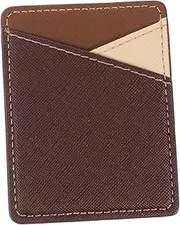 KALLORY 1Pc PU Leather Phone Wallet Backside Card Holder with Strong Adhesive Compatible with Smartphones Easy to Install