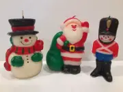 Vintage Candle Compliments by Crowning Touch Christmas Snowman/Santa & a Guard