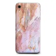 Skins Decal Wrap for Apple iPhone XR - Rose Peach Pink Marble Pattern