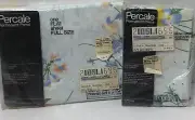 JC Penny Percale Flat Sheet & Pillow Case(2)pk Misty Dawn Pattern NOS VINTAGE