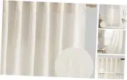 Cream Back Tab Rod Pocket Linen Curtains 96 52"W x 96"L (Pack of 2) Natural