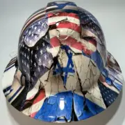 New Full Brim Hard Hat Custom Hydro Dipped ISRAEL US FLAG.