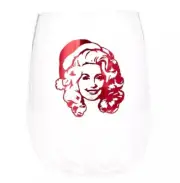 Dolly Parton Christmas Stemless Acrylic Wine Glass 4.25" Viral Tiktok Set of 4