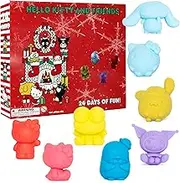Hello Kitty 50th Anniversary Collectible Calendar Figure Set - Mochi Silicone Squishy Toys - Includes Kuromi, My Melody, Cinnamoroll & More - From Hello Kitty And Friends - 24 Squishy Gift Bundle