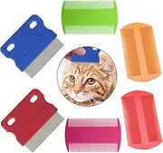 6 Pcs Pet Flea Combs, Dog Cat Combs, Hair Removal Massaging Shell Combs, Pet Combs for Removal Dandruff, Hair Stain(Random Colour)