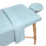3pc Flannel Massage Table Sheet Set - Facial Bed Covers - Blue