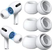Polislime 3 Pairs Replacement Ear Tips for AirPods Pro 2nd/1st Generation with Cleaner kit,Noise Reduction Holewith & Built-in dust Guard Screen, Silicone Ear Tips for USB-C Charging Case (S/M/L)