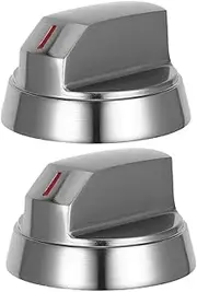 CIMAXIC 2pcs Gas Stove Knobs Shaft Metal Control Knobs for Ovens Grills Cooktops Durable Zinc Alloy for Precise Temperature