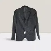 HICKEY FREEMAN PERRY 2 Button Men's Blazer Wool Jacket Gray Black Size 38 R12