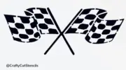 7x4 Inch Sturdy & Reusable Plastic Checkered Racing Flag Stencil