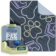 Washable Pee Pads for Dogs 72x72 in + Gift - Reusable Puppy Pads Waterproof -...
