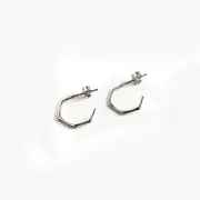 Womens 925 Sterling Solid Silver Elegant Round Pierced Hoop Huggie Earrings Gift