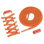 2Pcs Elastic Shoe Laces Buckle Lock No Tie Shoelace Turnbuckle Orange