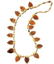 Indian Traditional Wood Necklace Hare Krishna Hare Rama Tulsi Mala For Unisex