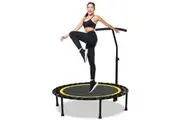 YOPOWER 50" Mini Fitness Trampoline Rebounder, Yellow+Black