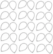 Respicefinem 30pcs Earring Connectors DIY Geometric Drop Shaped Hollow Stainless Pendant Supplies with Hole for Ornaments Craft Ideal for Jewelry Making Such as Earrings Necklaces