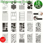 18 Pcs Bullet Journal Stencil Set For A5 Notebook Diary Scrapbook DIY Templates