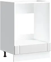 vidaxl Lucca Engineered Wood Kitchen Oven Cabinet White 60x46x81.5 cm Space-Saving Adjustable Feet