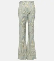 [Vivienne Westwood] Vivienne Westwood Ray printed high-rise cotton flared pants AU 4 blue