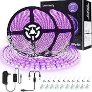 UV Black Light Strip Kit, 33ft IP65 Waterproof LED Blacklight Outdoor Christmas Decorations, 600 Units Lamp Beads, CIYOYO 12V Flexible Blacklight Fixtures for Fluorescent Dance Bedroom Wedding Party