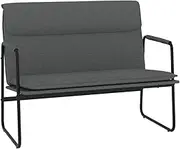 Dark Grey Fabric Bench 100x64x80 cm - Sturdy Metal & Plywood Frame, 100% Polyester Upholstery - Perfect for Living Room, Bedroom or Entryway