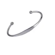 Childrens (unisex) 925 Sterling Silver Surf Bangle with Identity Plate