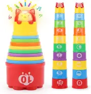 10PCS Stacking Cups for Toddler 1-3, Nesting Stack Cups Montessori Toys for Baby