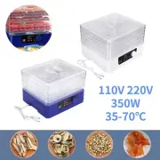 Adjust 35-70℃ Fruit Dehydrator Dryer Food Dehydrator 5 Trays Jerky Maker 350W