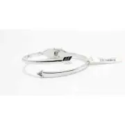 Rebecca Minkoff Silver Arrow Hinged Bangle Bracelet #RM224