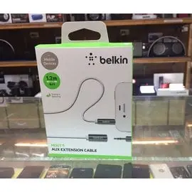 新音耳機音響 BELKIN 3.5mm 音源 耳機 aux 延長線 1.2M 白色