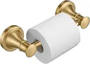 [BESy] Wall Mounted Toilet Paper Roll Holder Rustproof Toilet Tissue Paper Holder Bathroom Flexible Pivoting Tissue Handle Toilet Tissue Roll Holder, Brushed Gold, Stainless Steel