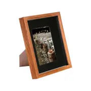 Nicola Spring Acrylic 3D Box Photo Frame with 4" x 6" Mount - 8" x 10" - Dark Wood